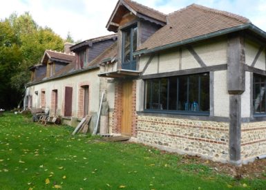 Extension en chaux-chanvre en remplissage de pan de bois